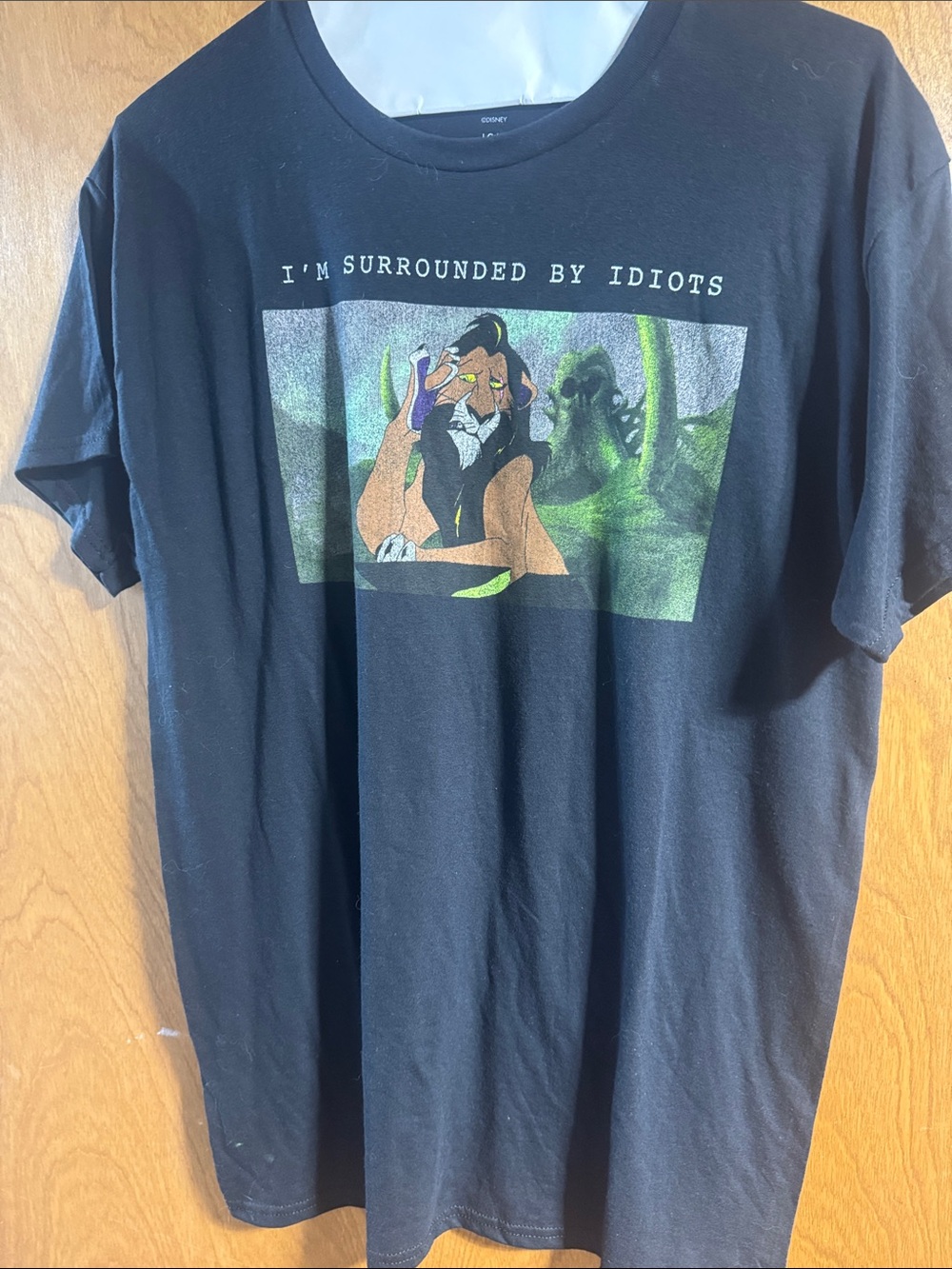 NWT Disney Black Scar Graphic  Tee with Green Scene